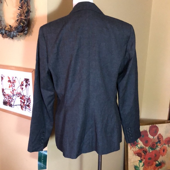 HARVE BENARD Size 14 Charcoal Gray Blazer Jacket Wool Lined Women Carer $138 NWT - Picture 4 of 11